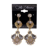 Gold-Tone & Silver-Tone Metal Dangle-Earrings Crystal Accents #LQE1974