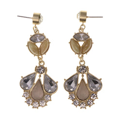 Gold-Tone & Silver-Tone Metal Dangle-Earrings Crystal Accents #LQE1977