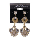 Gold-Tone & Silver-Tone Metal Dangle-Earrings Crystal Accents #LQE1977