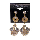 Gold-Tone & Silver-Tone Metal Dangle-Earrings Crystal Accents #LQE1978