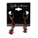 Red & Blue Colored Metal Dangle-Earrings With Stone Accents #LQE1995