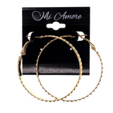 Gold-Tone Metal Hoop-Earrings #LQE1996