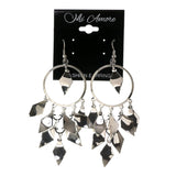 Silver-Tone Metal Dangle-Earrings #LQE2001