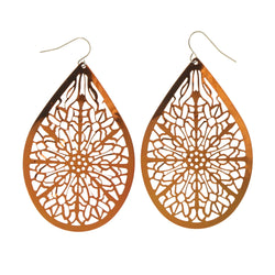 Orange Metal Dangle-Earrings #LQE2014