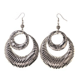 Silver-Tone Metal Dangle-Earrings #LQE2029
