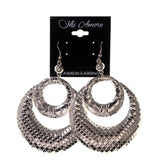 Silver-Tone Metal Dangle-Earrings #LQE2029