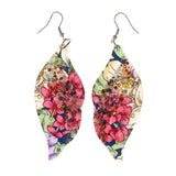 Colorful  Flower Leaf Dangle-Earrings #LQE2036