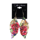 Colorful  Flower Leaf Dangle-Earrings #LQE2036