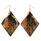 Gold-Tone & Multi Colored Metal Dangle-Earrings #LQE2049