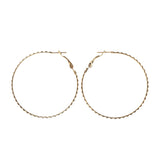 Gold-Tone Metal Hoop-Earrings #LQE2063