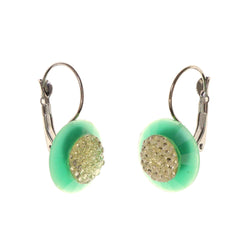 Green & Yellow Colored Acrylic Dangle-Earrings #LQE2075