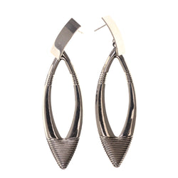 Silver-Tone Metal Drop-Dangle-Earrings #LQE2084