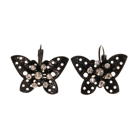 Butterfly Dangle-Earrings Black Color #LQE2091