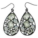 Mi Amore Dangle-Earrings Black/Silver-Tone