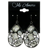 Mi Amore Dangle-Earrings Black/Silver-Tone