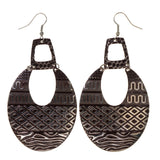 Silver-Tone & Brown Colored Metal Dangle-Earrings #LQE2102