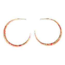 Red & Multi Colored Acrylic Dangle-Earrings #LQE2105