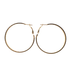 Gold-Tone Metal Hoop-Earrings #LQE2107