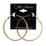 Gold-Tone Metal Hoop-Earrings #LQE2107