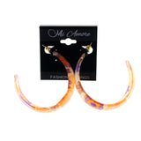 Orange & Purple Colored Acrylic Dangle-Earrings #LQE2109