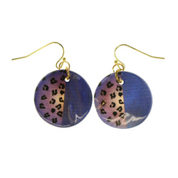 Colorful  Cheetah Print Shell Dangle-Earrings #LQE2112