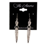 Feather Dangle-Earrings Silver-Tone Color #LQE2117