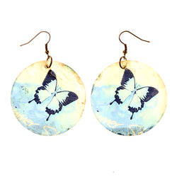 Colorful  Butterfly Shell Dangle-Earrings #LQE2139