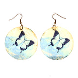 Colorful  Butterfly Shell Dangle-Earrings #LQE2139