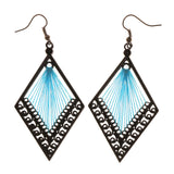 Black & Blue Colored Metal Dangle-Earrings #LQE2145