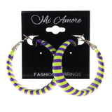 Colorful  Striped Hoop-Earrings #LQE2166