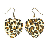 Colorful  Cheetah Print Heart Dangle-Earrings #LQE2167