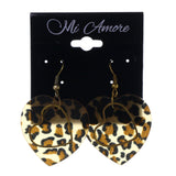 Colorful  Cheetah Print Heart Dangle-Earrings #LQE2167
