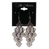 Silver-Tone Metal Chandelier-Earrings With Crystal Accents #LQE2175