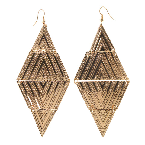 Gold-Tone Metal Dangle-Earrings #LQE2186