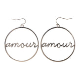 Amour Dangle-Earrings Silver-Tone Color #LQE2211