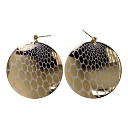 Gold-Tone & White Metal -Dangle-Earrings Crystal Accents #LQE2212