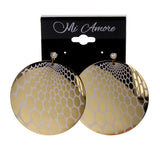 Gold-Tone & White Metal -Dangle-Earrings Crystal Accents #LQE2212