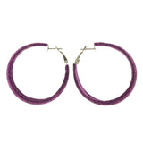 Glitter Sparkle Hoop-Earrings Purple Color #LQE2217
