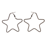 Star Hoop-Earrings Black Color #LQE2231