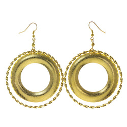 Gold-Tone Metal Dangle-Earrings #LQE2245