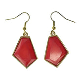 Pink & Gold-Tone Colored Metal Dangle-Earrings With Bead Accents #LQE2252