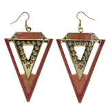 Orange & Pink Colored Metal Dangle-Earrings #LQE2256