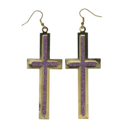 Colorful Glitter Sparkle Cross Dangle-Earrings