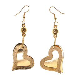 Heart Dangle-Earrings Gold-Tone Color #LQE2267