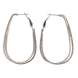 Silver-Tone Metal Hoop-Earrings #LQE2268