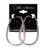 Silver-Tone Metal Hoop-Earrings #LQE2268