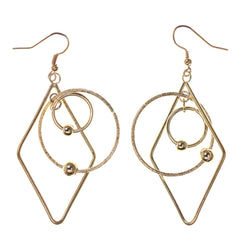 Gold-Tone Metal Dangle-Earrings #LQE2282