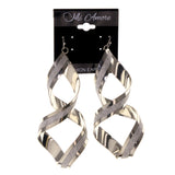 Glitter Sparkle Dangle-Earrings Silver-Tone Color #LQE2287