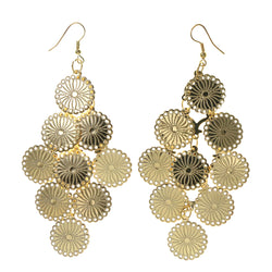 Flowers Chandelier-Earrings Gold-Tone Color #LQE2289