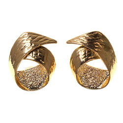 Gold-Tone Metal Stud-Earrings #LQE2291